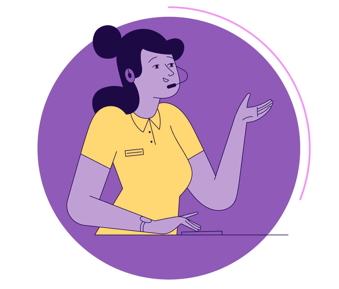 Customer service agent _purple circle background